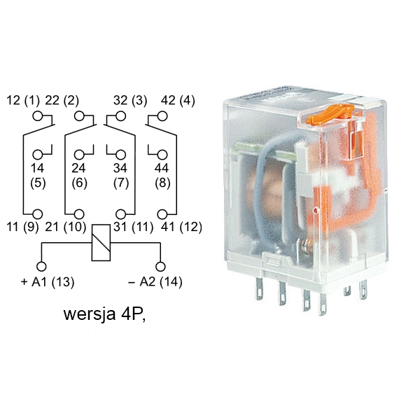 Przekaźnik przemysłowy 4P 6A 24VAC R4-2012-23-5024-WTL